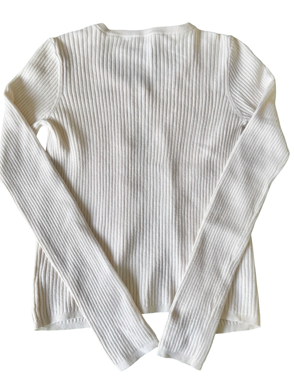 Faherty Cream Ribbed Button-Up Top - Picture 4 of 7